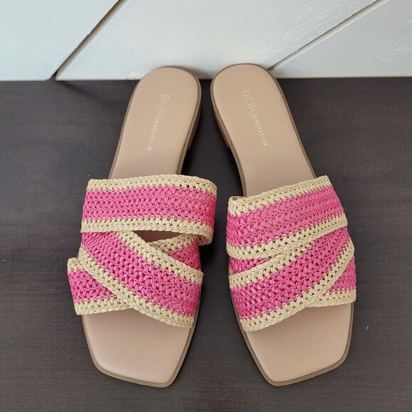 NEW BCBGeneration Womens Lileen Sandals Viva Pink, Light Tan Size 9.5 - Picture 4 of 8